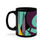 Thumbnail: Geometric Coffee Mug, Abstract Aqua Yellow and Purple Ceramic Cup, Kitchen Decor
