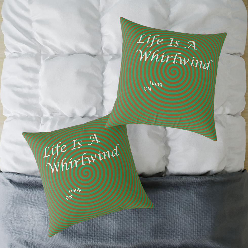 Thumbnail: Inspirational Square Pillow, Green Swirl Design Pillow , Throw Pillow