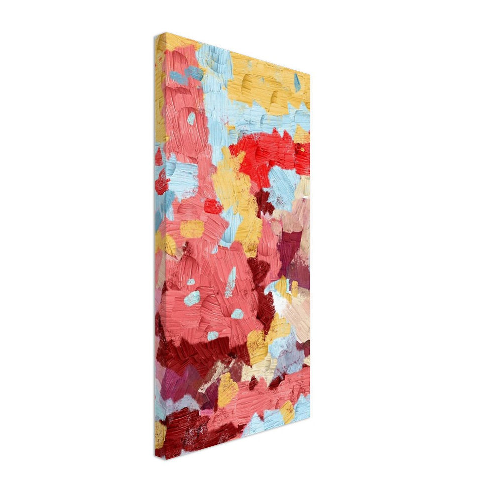Thumbnail: Abstract Pastel Canvas Print – Stunning Soft Blue, Pink & Yellow Art