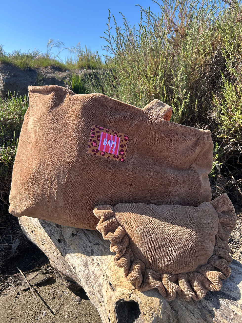 Sac de plage avec sa trousse Palerme -fait main - BAM