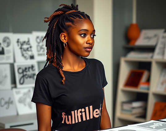 young, light brown-skinned, african american woman with twists in her hair, standing , loo