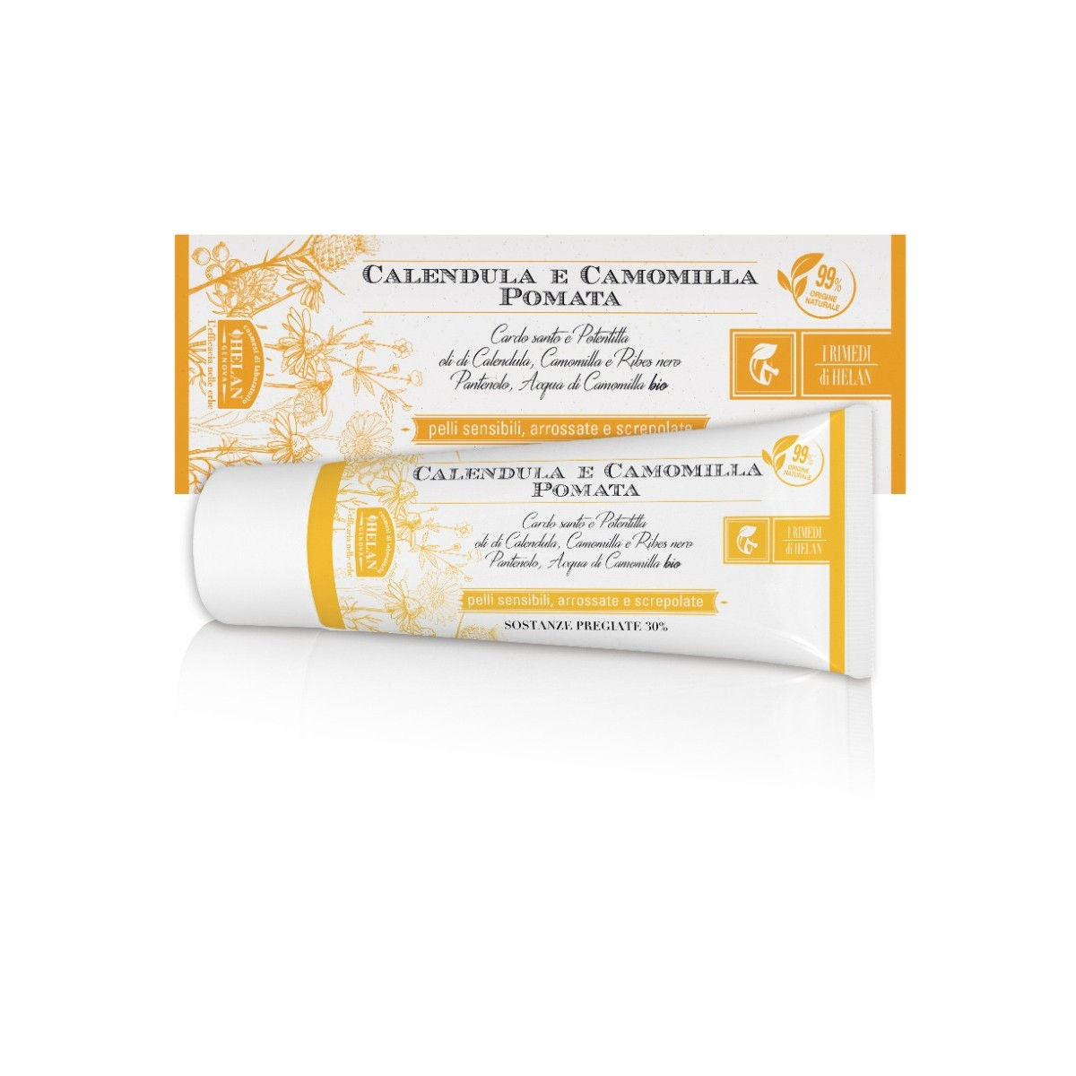 Pomada Caléndula y Manzanilla 99% Natural y con 30% en Principios Activos Selec