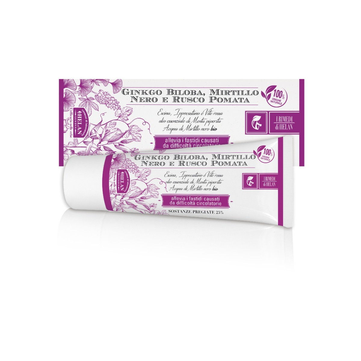 Pomada de Ginkgo, Arandano y Rusco 100% Natural y con 25% en Principios Activos 