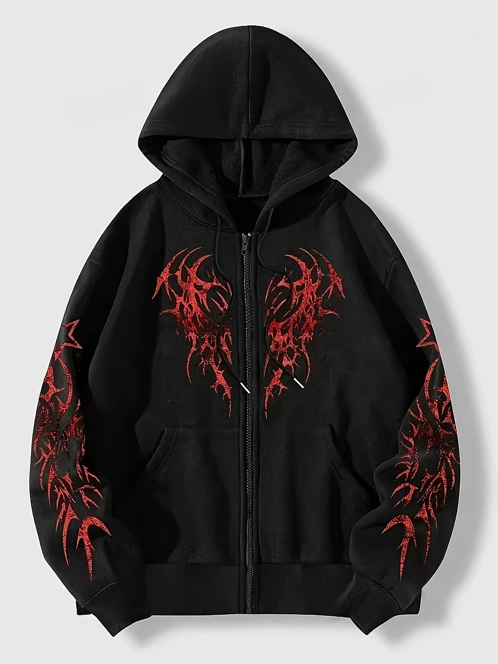 Thumbnail: Opium Aesthetic Gothic Crimson Edge Hoodie