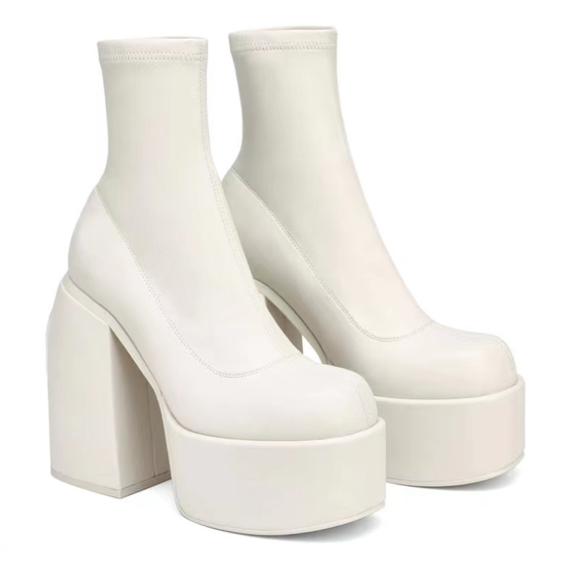 Thumbnail: Women's Block Heel Platform Sock Boots
