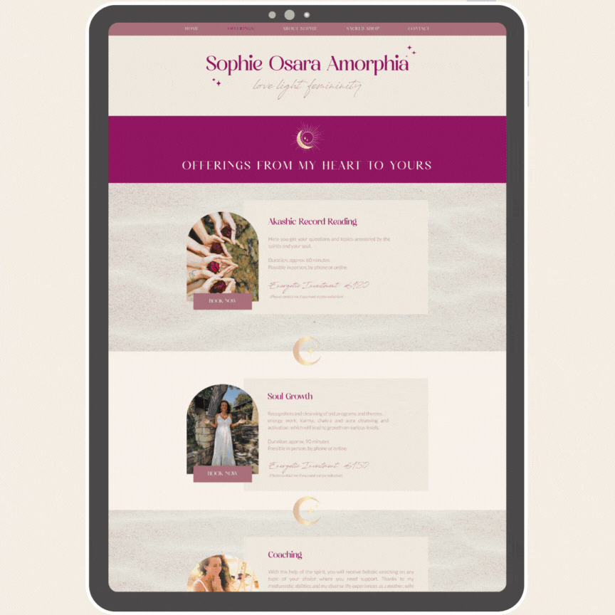 WEBSITE MOCKUP  Sophie Osara Amorphia.gif