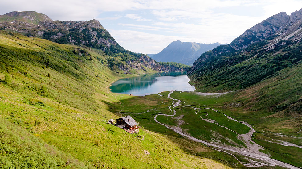 mountain lake in summer