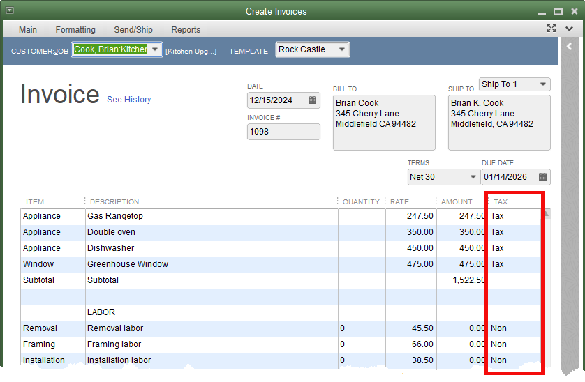 Sales Tax Code Sales Tax Item Which to Use?
