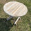 Thumbnail: Fold up teak side table round whitewash