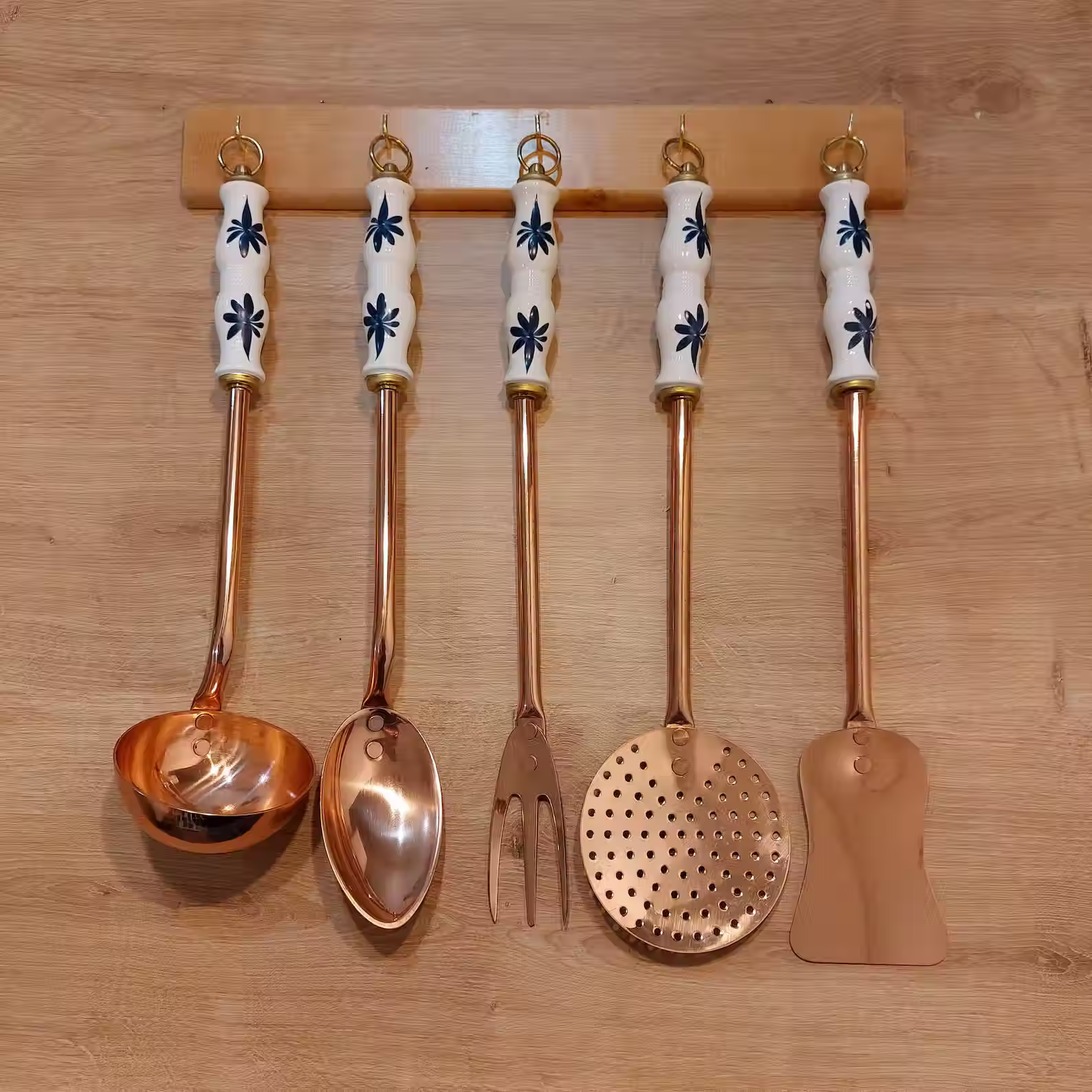 Copper Kitchen Utensil Set of Five