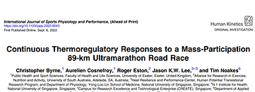 Continuous thermoregulatory responses to a mass-participation 89-km ultramarathon road rac