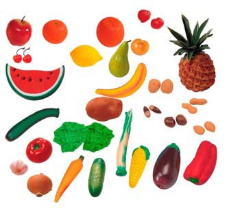 Conjunto de Frutas e frutos secos 36 peças - Ref.004961