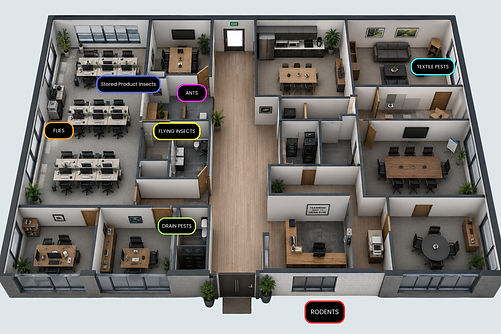 Office internal map layout risk areas for pests
