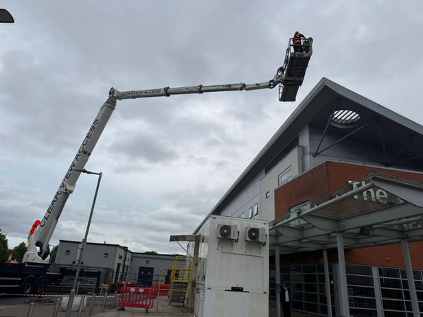 Bird prevention method to install bird spikes to Herefordshire NHS Hospital.