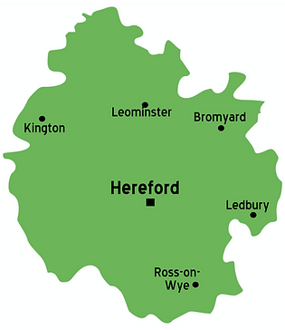 PGM and Son pest control services, Herefordshire location map of areas served by our BPCA award winning pest experts
