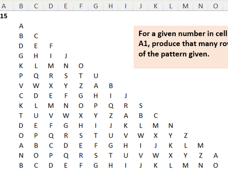 Alphabetical Triangle based on given number of Rows - Excel and M-Code