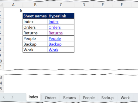 List all Sheet Names in Excel