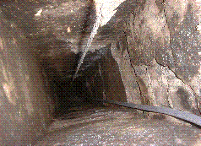 picture of chimney before casting in a chimney lining