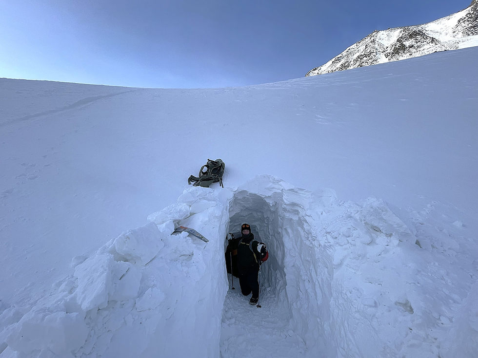 Digging into an ice cave