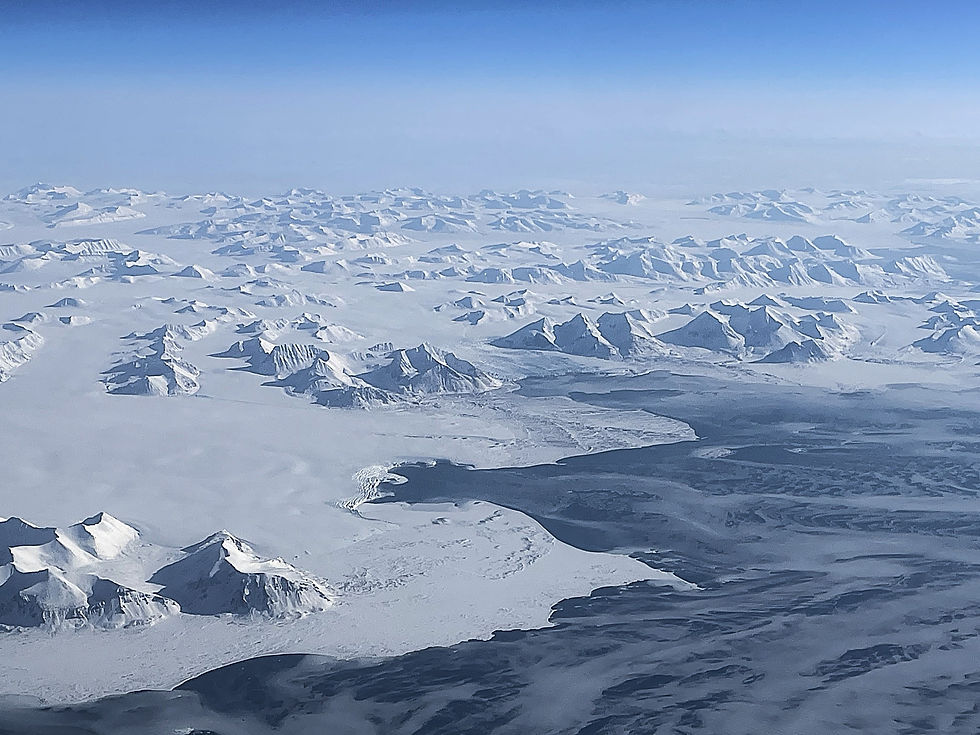 View to Svalbard from the air