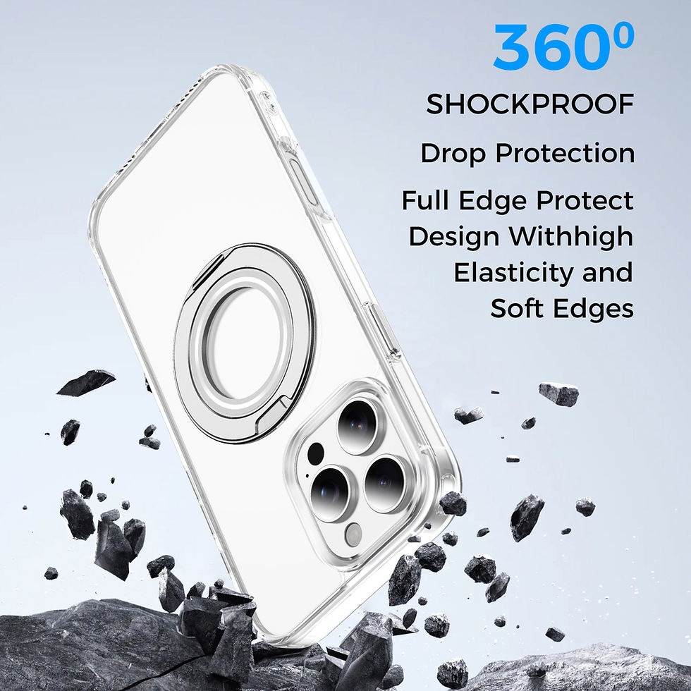 Thumbnail: MagSafe Clear Case with 360° Rotatable Ring Stand for iPhone16 Series