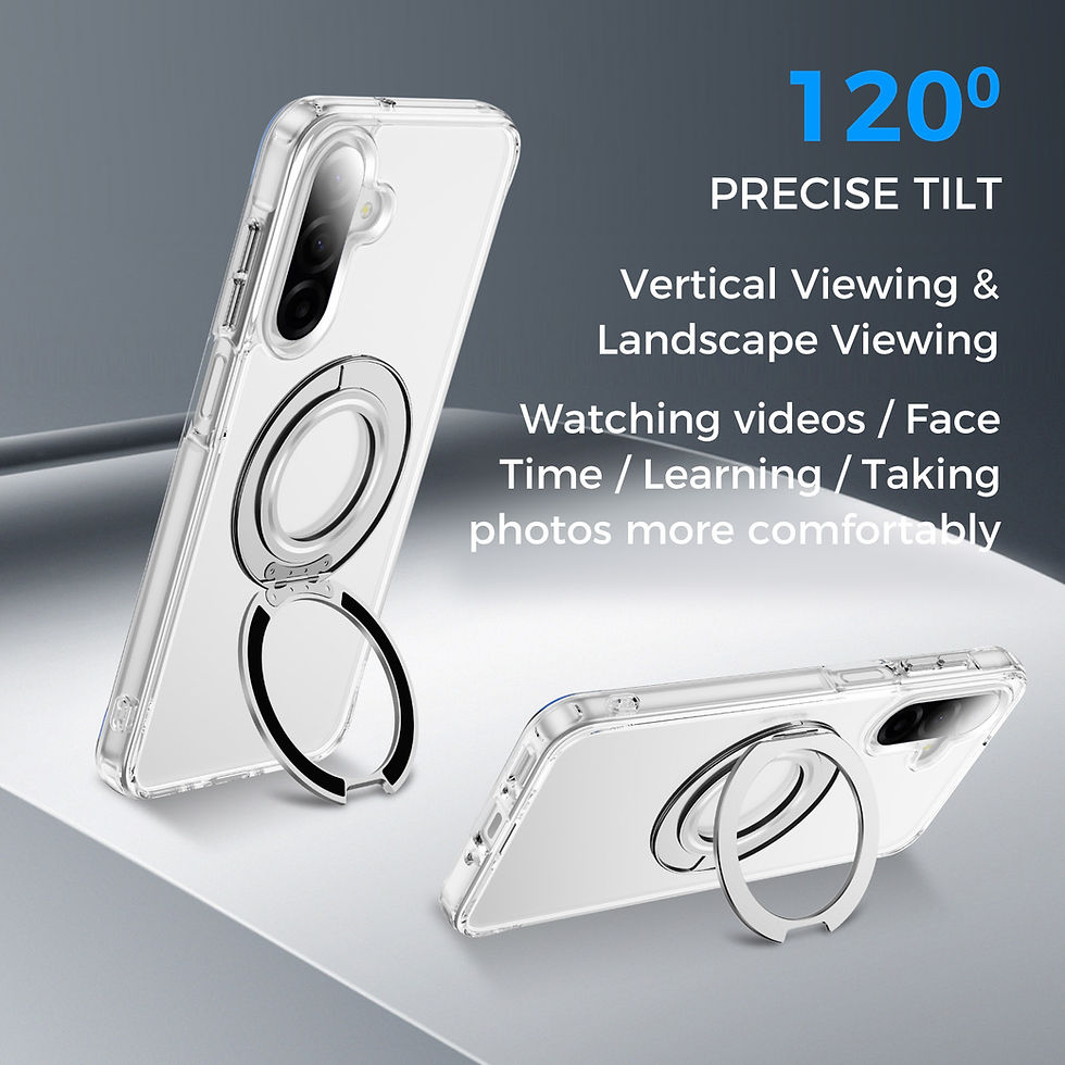 Thumbnail: MagSafe Clear Case for Samsung A17 with 360° Rotatable Invisible Ring Stand