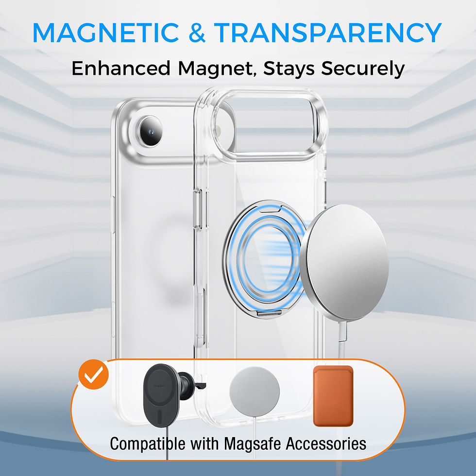 Thumbnail: MagSafe Clear Case with 360° Rotatable Ring Stand for iPhone17 Series