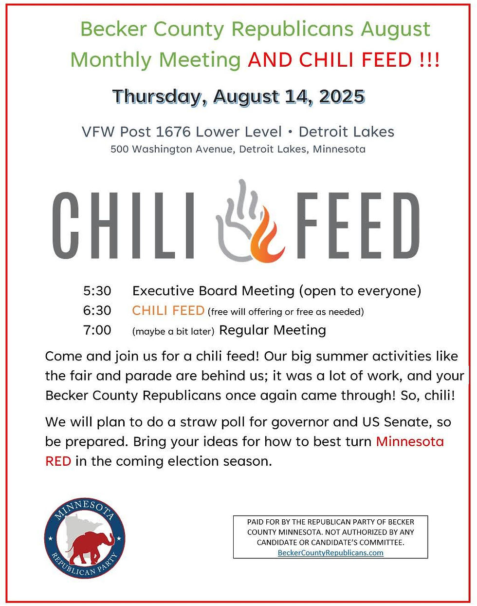 Becker County Republican Monthly Meeting