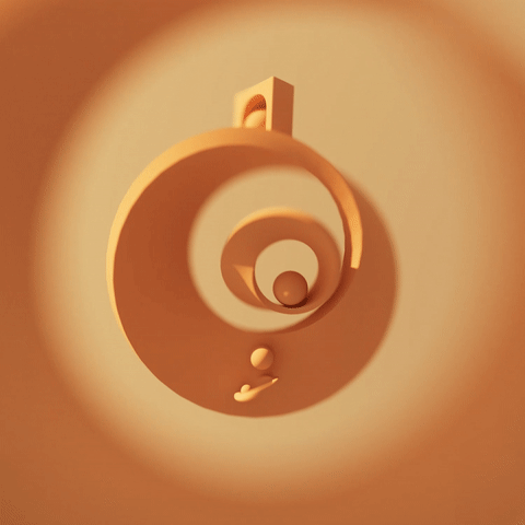 Gif of Moebius strips with elements arround them