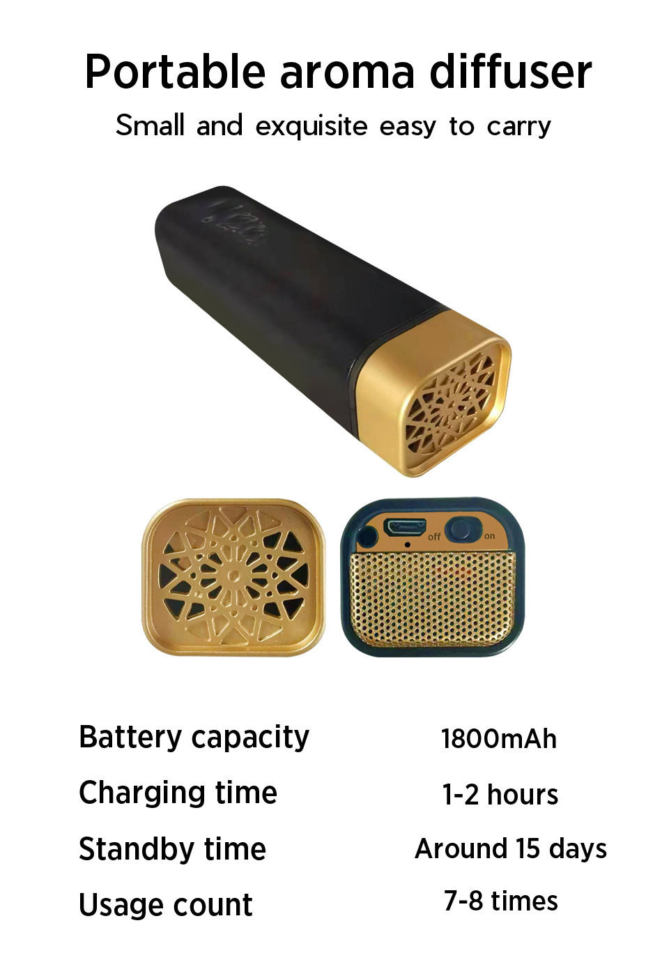 Miniatura: Portable Electronic Incense Burner Mini USB Aroma Diffuser Arabic Ginger