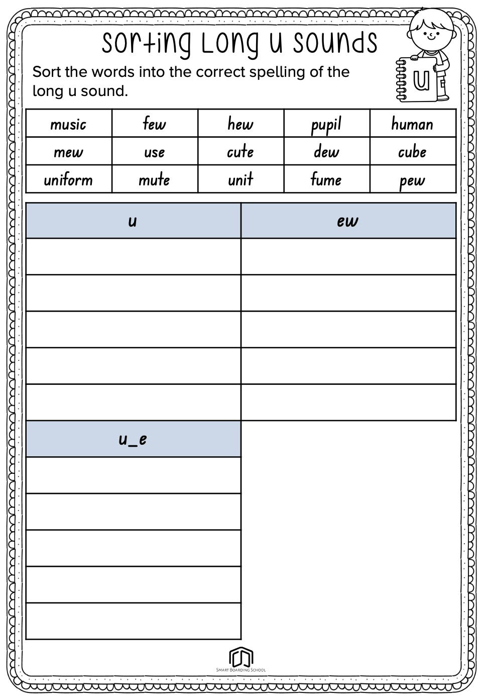 Sorting Long u Sound