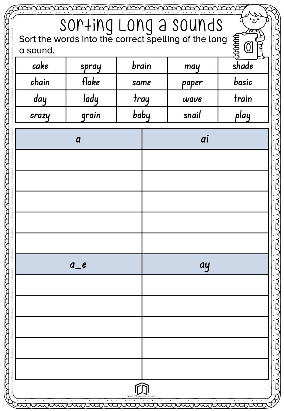 Sorting Long a Sounds