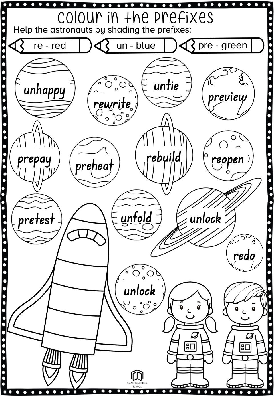 Colour the Prefixes