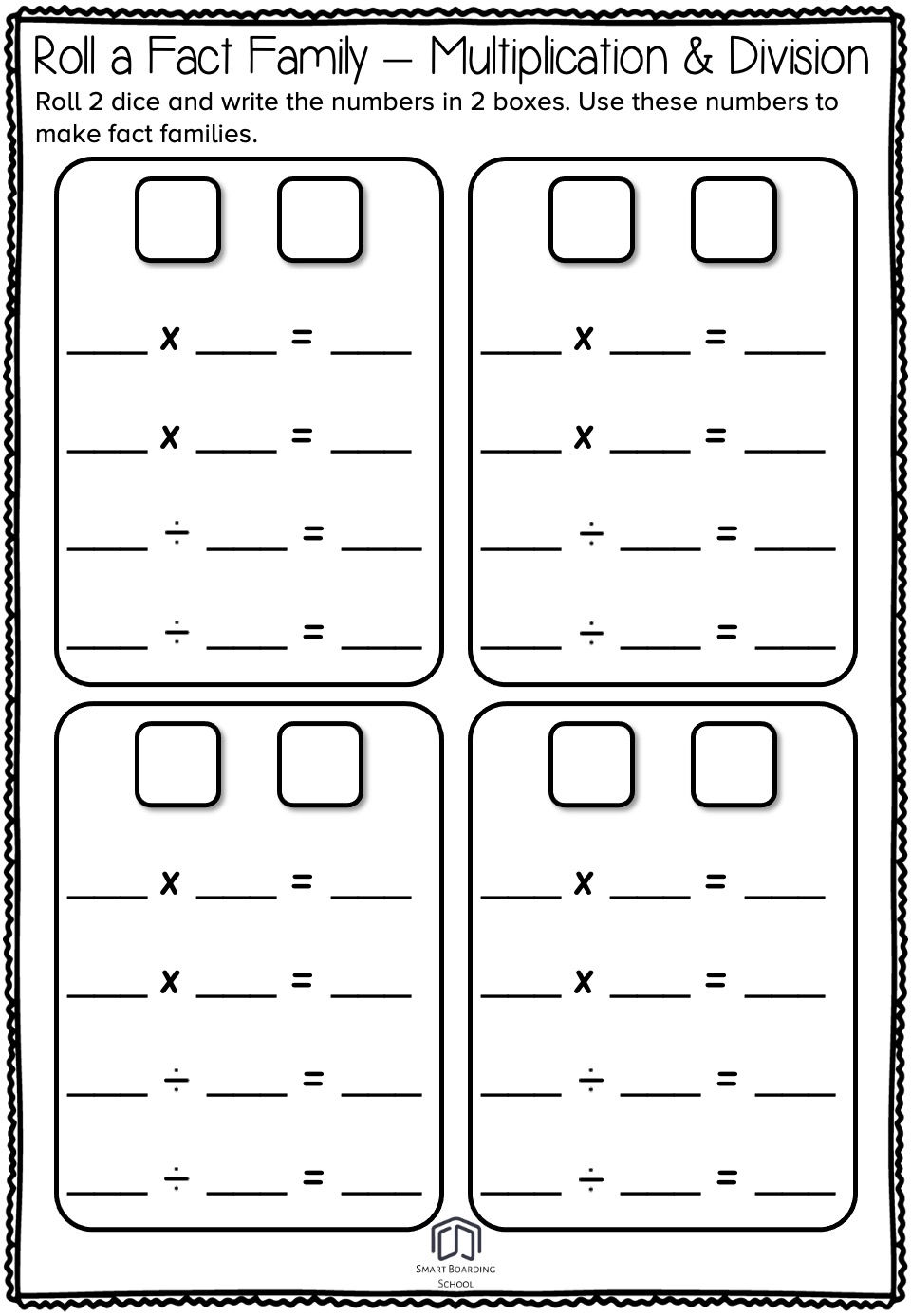 Roll a Fact Family - Multiplication