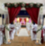 Pearl Crystal Mandap with Fresh Flowers