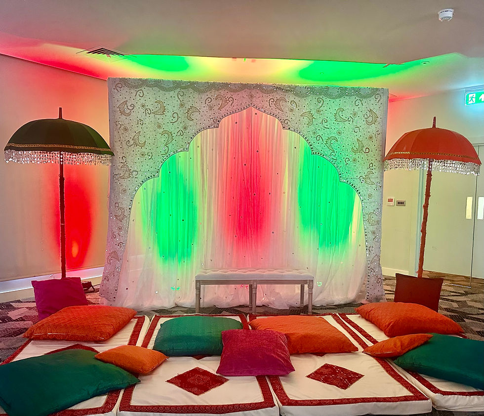 Sangeet decor at Holiday Inn Birmingham