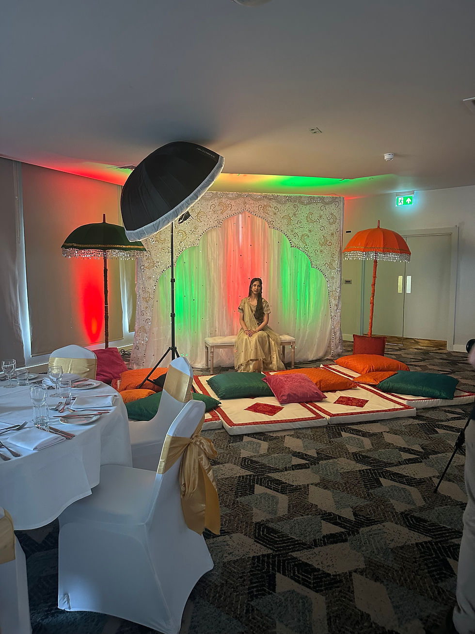 Sangeet decor at Holiday Inn Birmingham