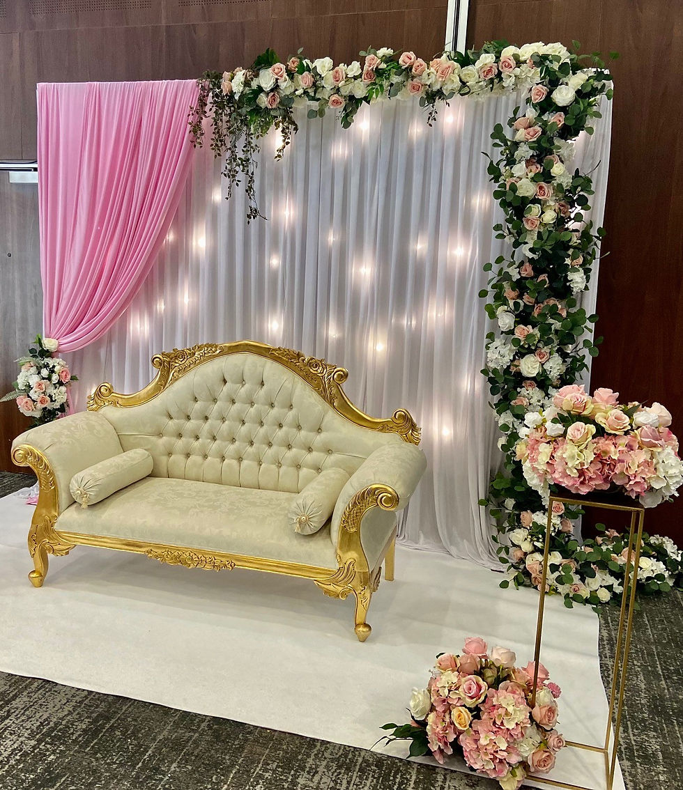 Floral backdrop stage decor