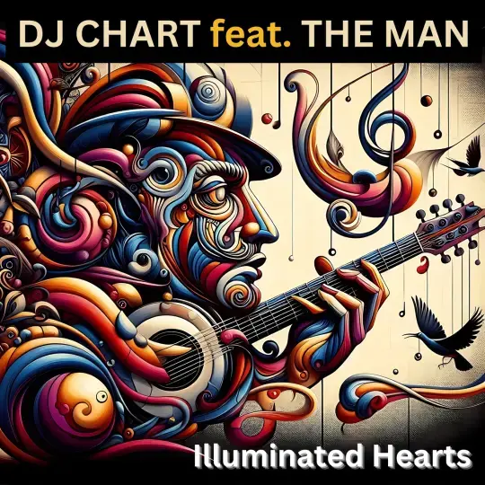 imagem de divulgação da música Illuminated Hearts do músico DJ Chart com participação de The Man