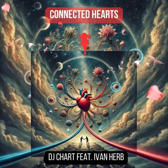 imagem de divulgação da música Connected Hearts do DJ Chart com participação de Ivan Herb