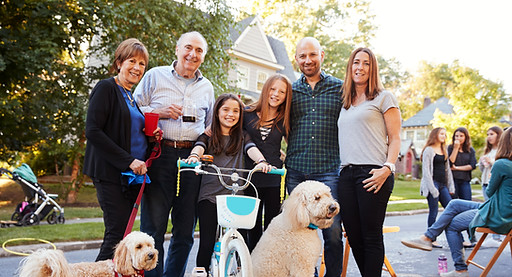 Happy Family with Pets