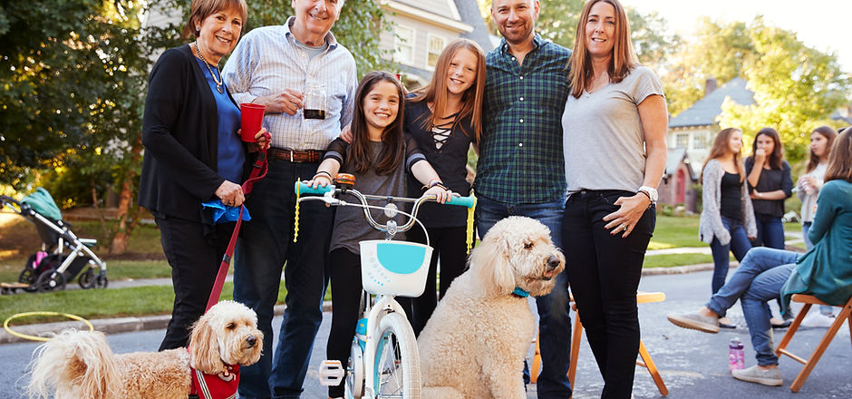 Happy Family with Pets