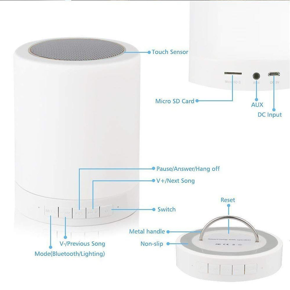 Thumbnail: Wireless Portable Bluetooth Speaker with Touch LED Mood Lamp