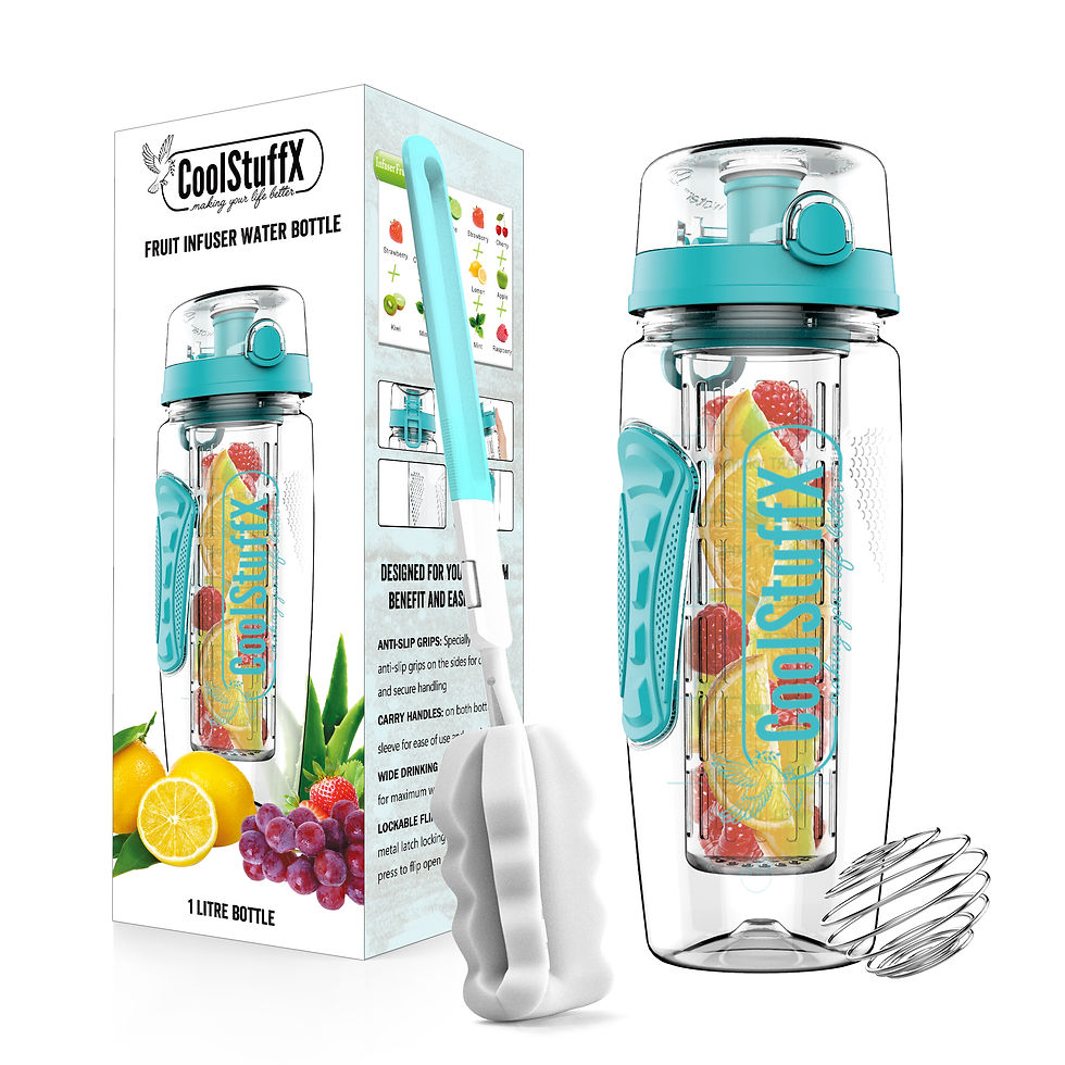 Thumbnail: CoolStuffX Fruit Infuser Water Bottle with Long Infuser. Large 1 Litre, BPA-Free