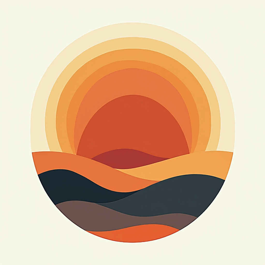 Abstract Geo Sunset