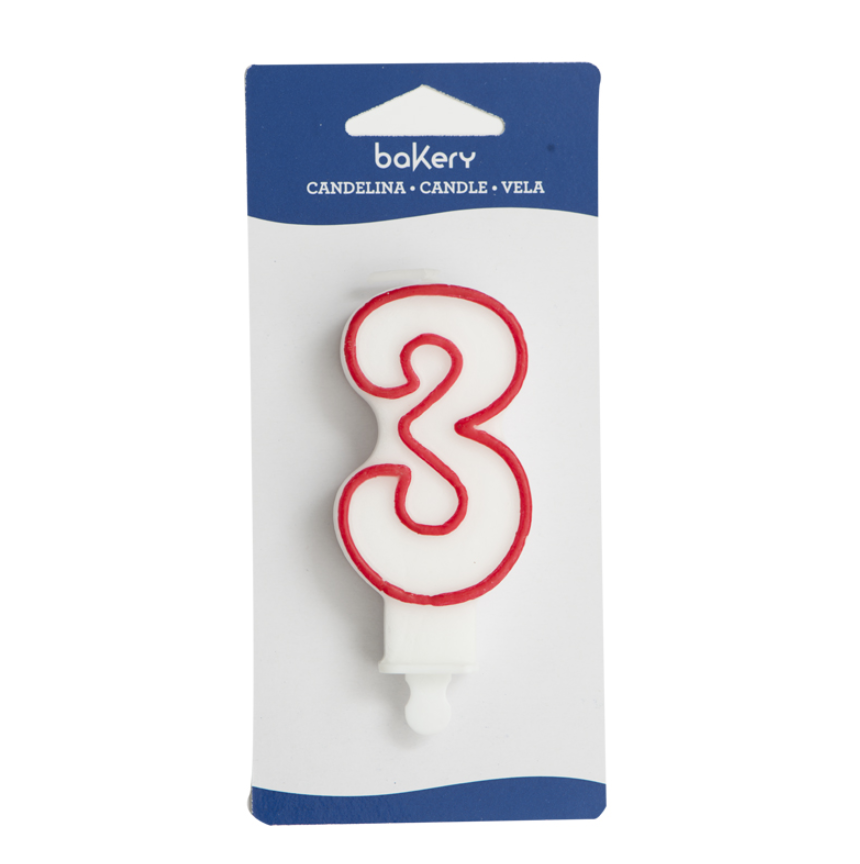 Thumbnail: Red number three birthday candle