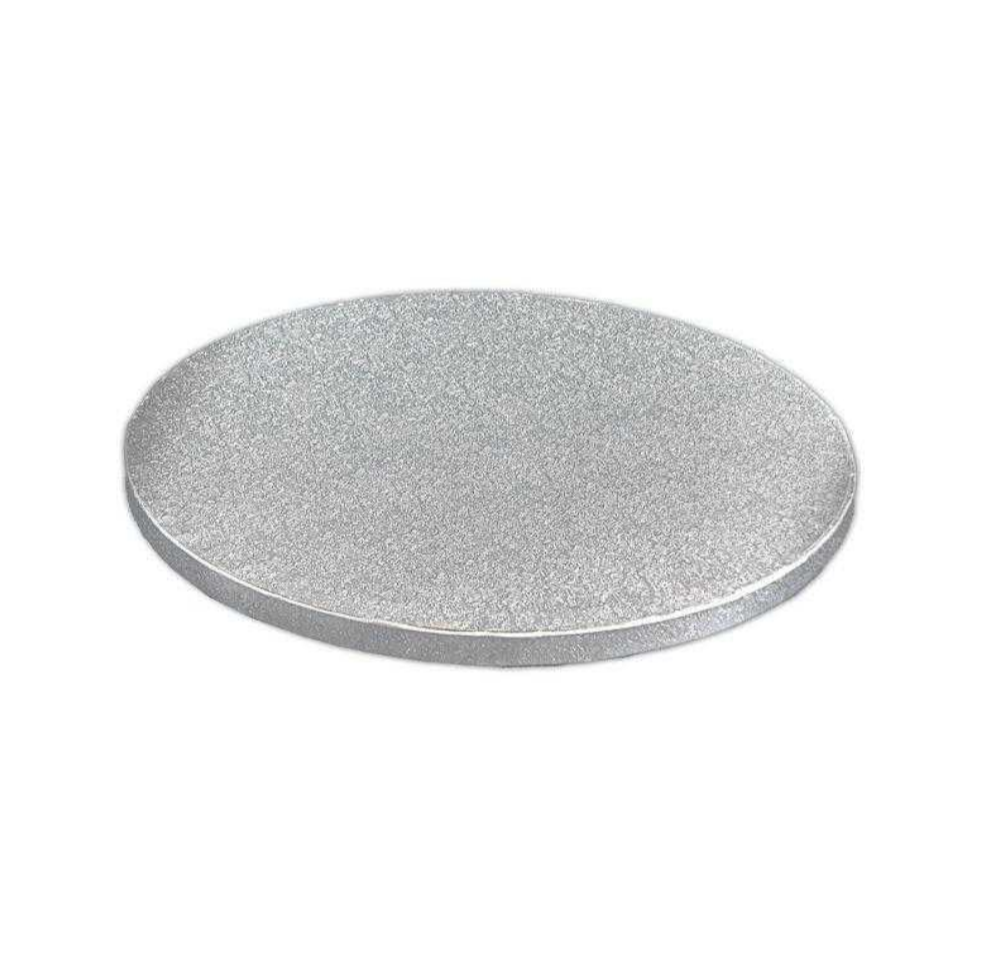 Silver round cake board