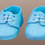 Thumbnail: Pair of light blue fondant baby shoes