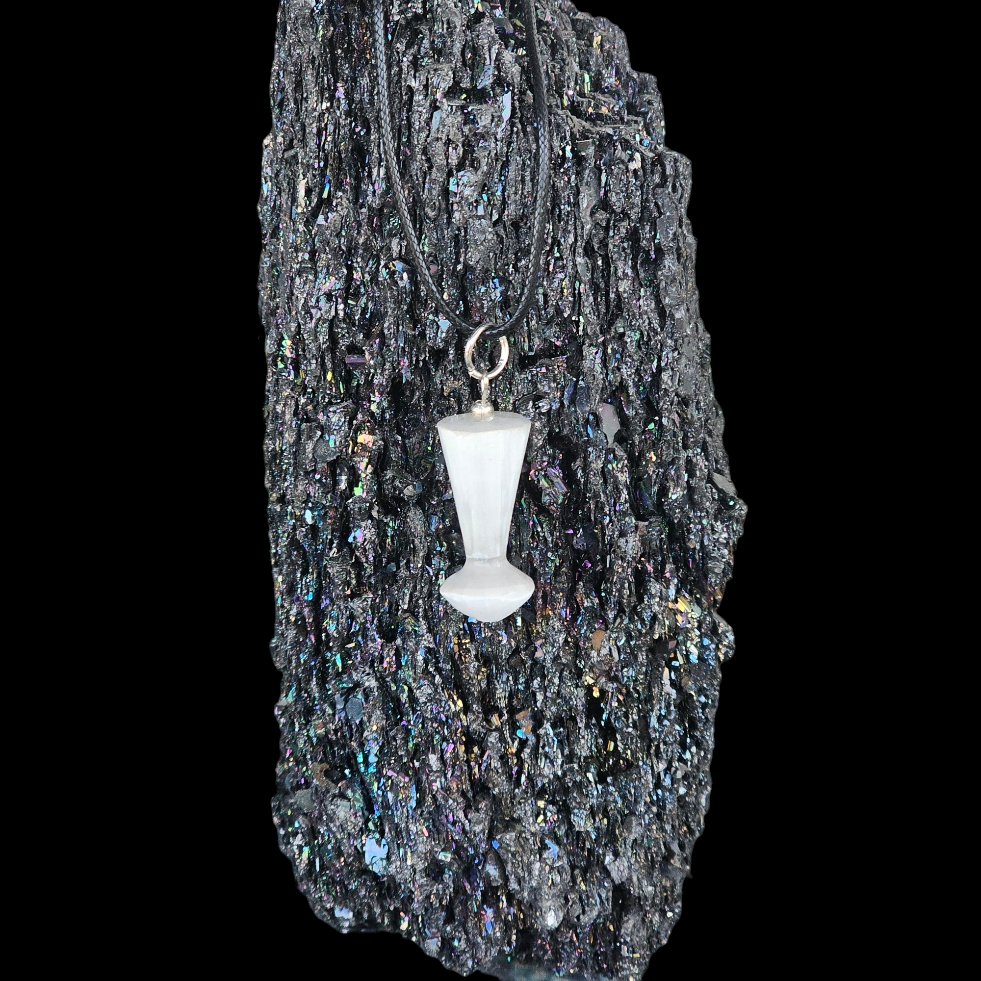 White Selenite Mushroom pendant