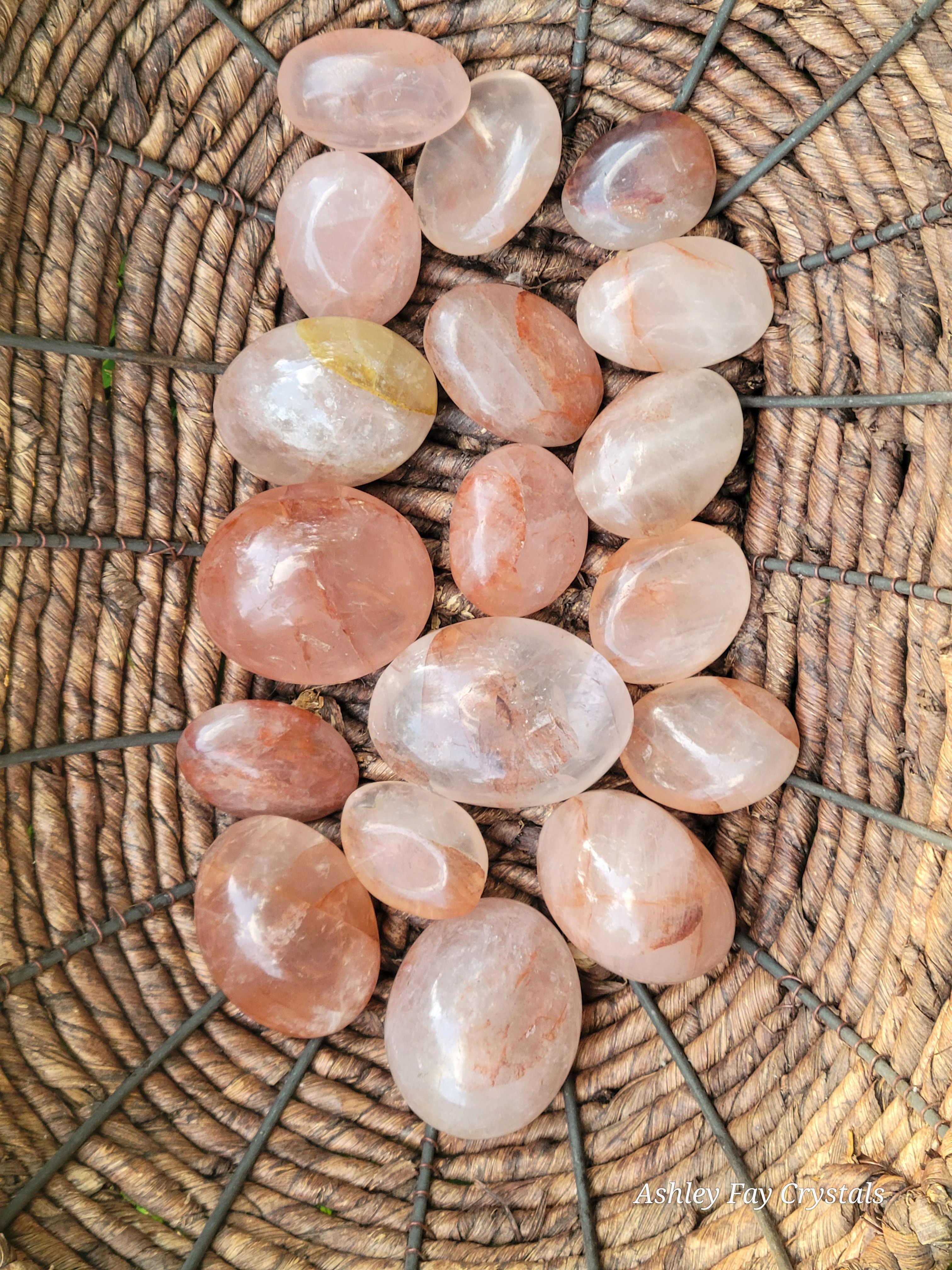 Fire Quartz Palmstones(Group B) — Grounding • Vitality • Clarity